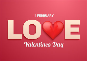 Valentines day background with Love and heart