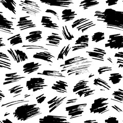 Vector seamless pattern of hand-drawn black strokes.