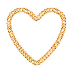 Thik golden chain - heart frame.