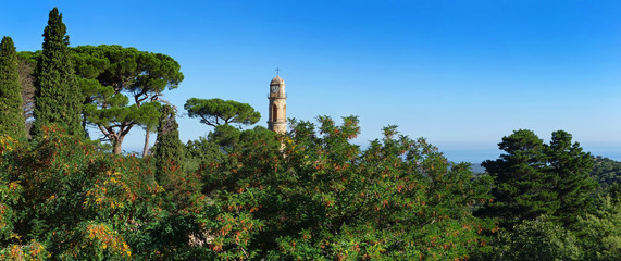 Naklejka premium Clocher de l'église de Ville-di-Paraso en Haute-Corse