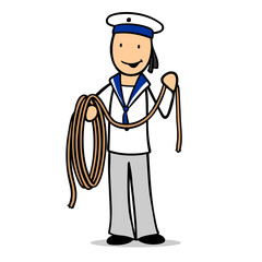 Cartoon Matrose oder Seemann