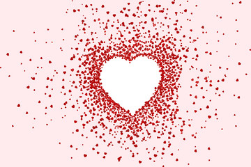 Obraz premium pink background of red small hearts