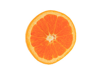 cut orange on the white background