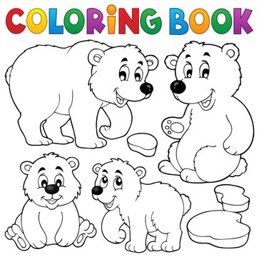 Coloring book with polar bears
