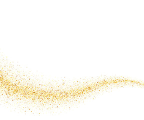 Vector gold glitter wave abstract background, golden sparkles on white background, vip design template - 100421613