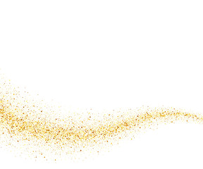 Vector gold glitter wave abstract background, golden sparkles on white background, vip design template