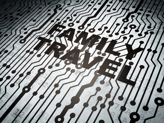 Vacation concept: circuit board with Family Travel