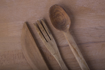 wooden forks, spoons and knives