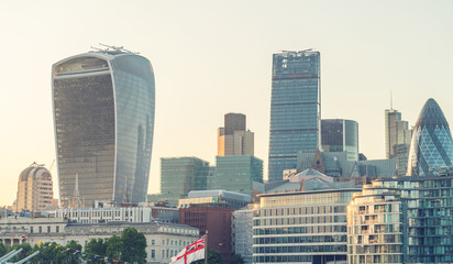 Naklejka premium London City. Financial and business district