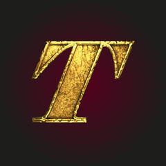 t vector golden letter