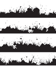 Seamless grunge border with splashes and drops 