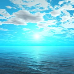 Obraz premium Marine sunset, sunrise over the sea, the light over the sea