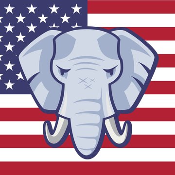 Republican Party Elephant American Vector Background Poster