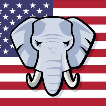 Republican Party Elephant American Vector Background Poster