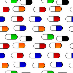 Medical pills seamless pattern.