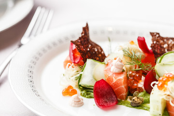 salmon with vegetables