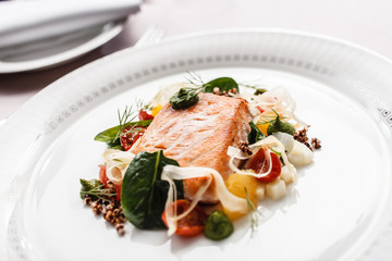 salmon with vegetables