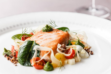 salmon with vegetables