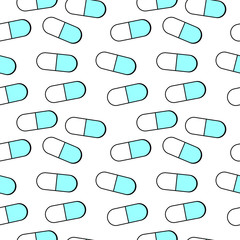 Medical pills seamless pattern.