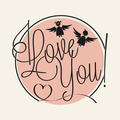 I Love You hand lettering