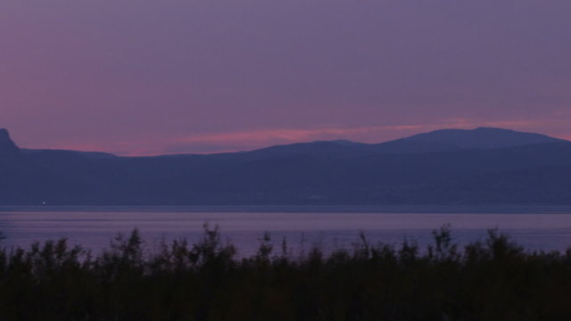Royalty Free Stock Video Footage of the Sea of Galilee at sundown shot in Israel at 4k with Red.