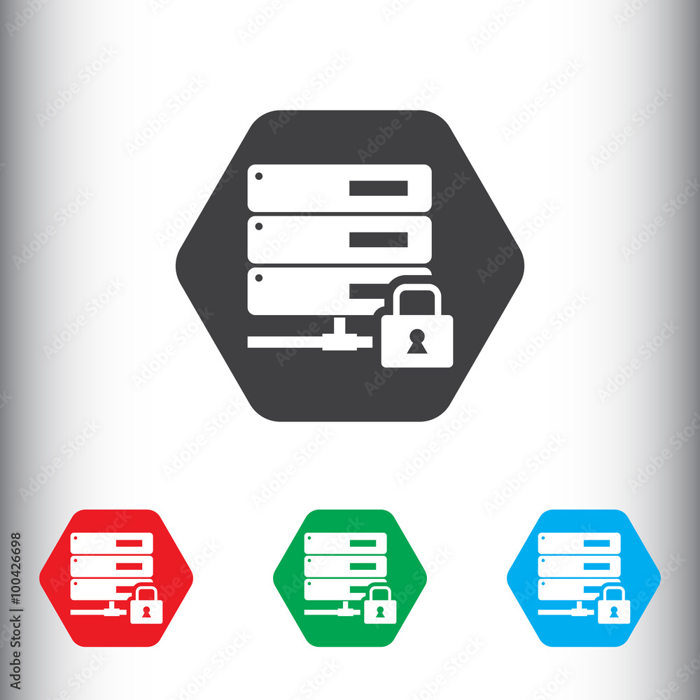 Poster database security protection icon