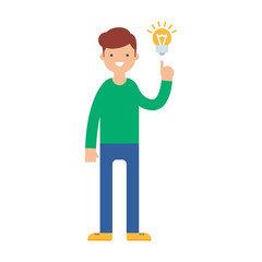 A man have got an idea vector illustration