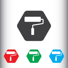 Paint roller icon for web and mobile
