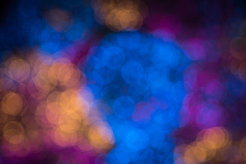 Closeup of the multicolor round light bokeh