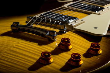 Electric guitar isolated on a black background