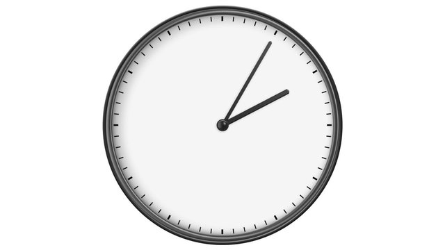 Clock without Numbers. HD 1080. Loop. Isolated on White.
