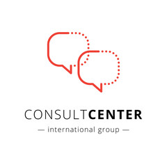 Vector modern minimlistic speech bubbles logo. C letter brand sign