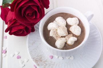 Hot chocolate with marshmallows for special day