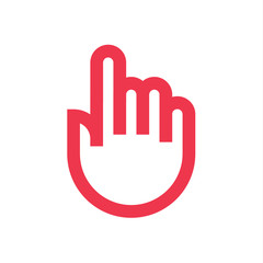 Touch Finger pointer icon outline line flat style trend