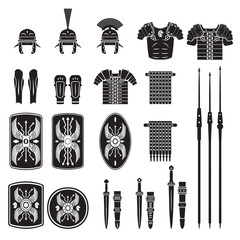 Warriors series - Roman army equipment vector