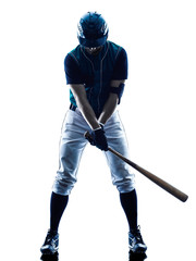 man baseball player silhouette isolated