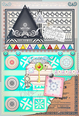 Ethnic and alchemic,tribal collage