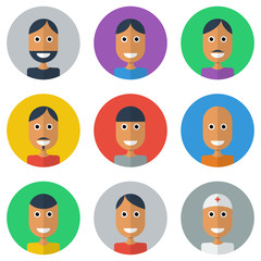 People Flat icons collection