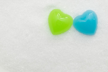 Fototapeta premium heart-shaped candy on the sugar for valentine's day