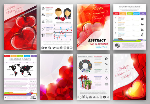 Valentine's day Infographic template backgrounds