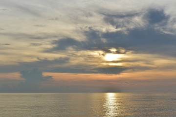 The sun rise in the morning seaside beautiful