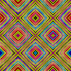 Materiał do szycia decorative colorful ethnic x-stitch seamless pattern