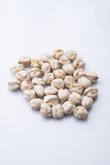 chickpeas on white background