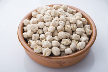 chickpeas on white background