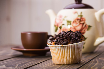 Appetizing tasty fresh muffin