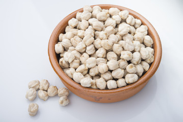 chickpeas on white background