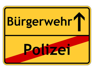 Police sign against white background