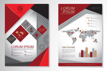 Vector Brochure Flyer design Layout template, size A4, Front page and back page, infographics. Easy to use and edit.
