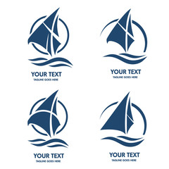 Sailing boat logo vector