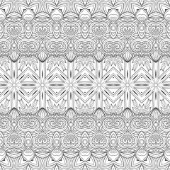 Vector Seamless Monochrome Ornate Pattern